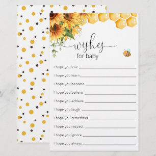 Sweet As Can Bee Baby Shower Wishes For Baby