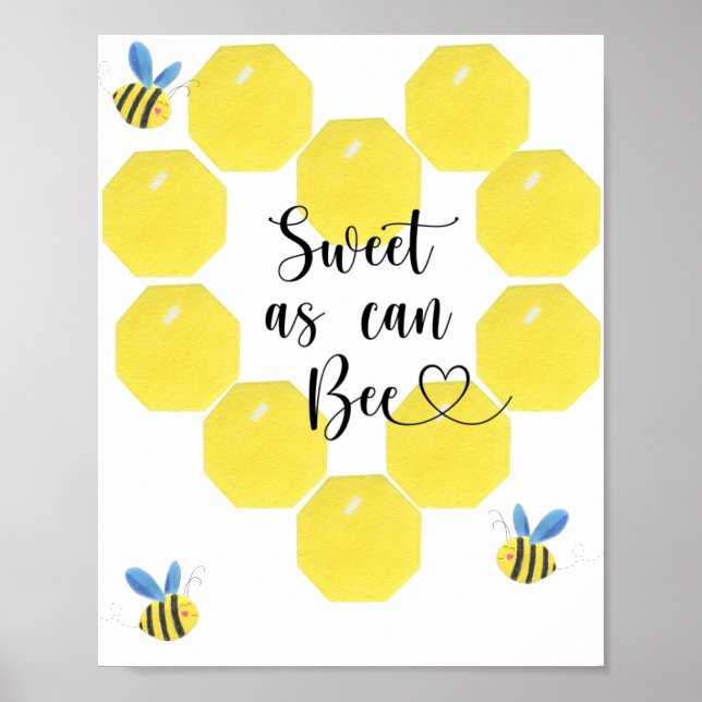Sweet As Can Bee. Bee Party Poster (Front)