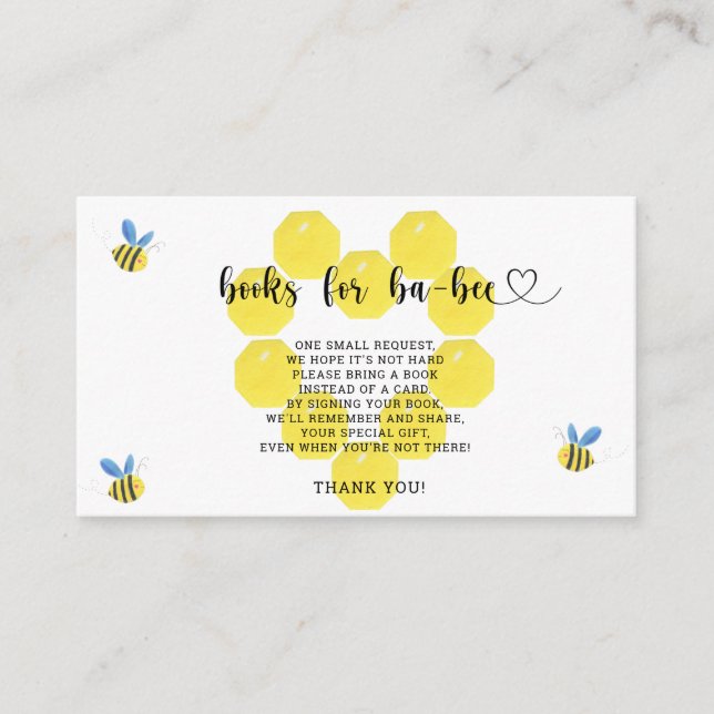Sweet as can bee books for baby ticket  enclosure card (Front)