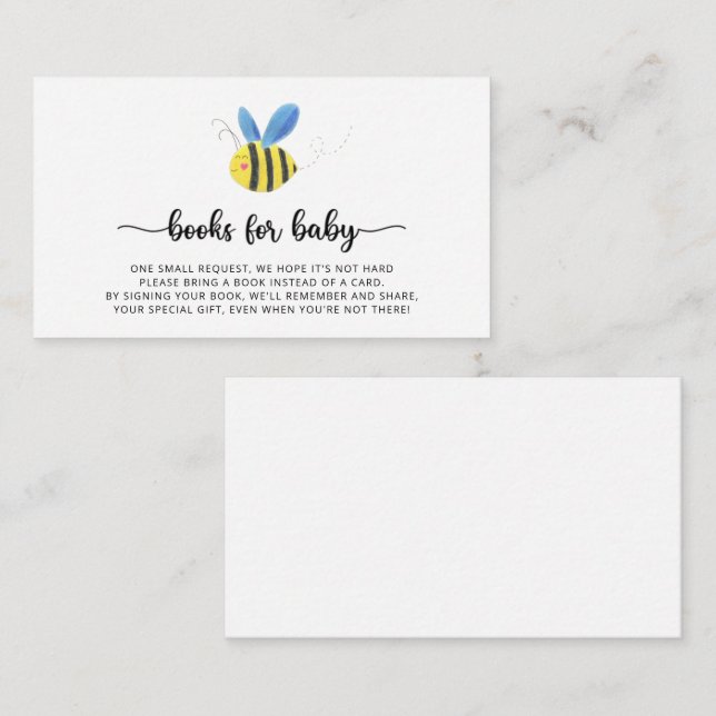 Sweet as can bee books for baby ticket enclosure card (Front/Back)