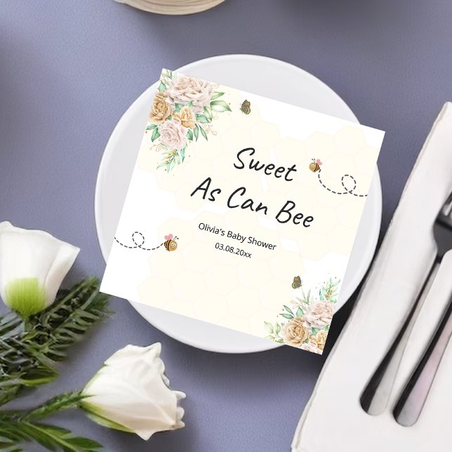 Sweet as can bee bumble bee baby shower napkins (Creator Uploaded)