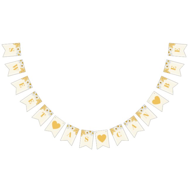 Sweet As Can Bee Bumblebee Cute Baby Bridal Shower Bunting (All)