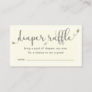 Sweet as can bee diaper raffle enclosure card