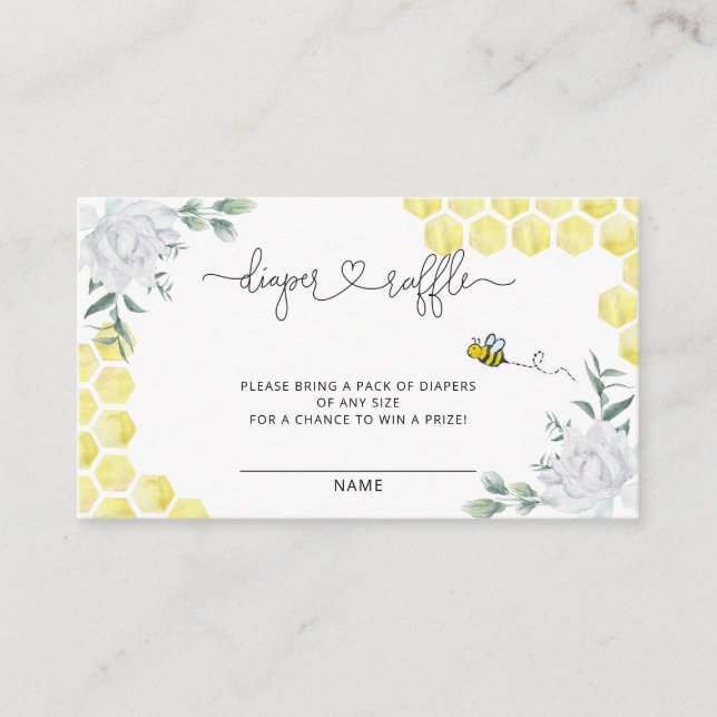 Sweet as can bee diaper raffle ticket  enclosure card (Front)