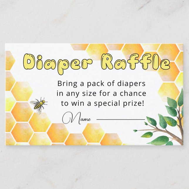 Sweet as can bee diaper raffle ticket  enclosure card (Creator Uploaded)