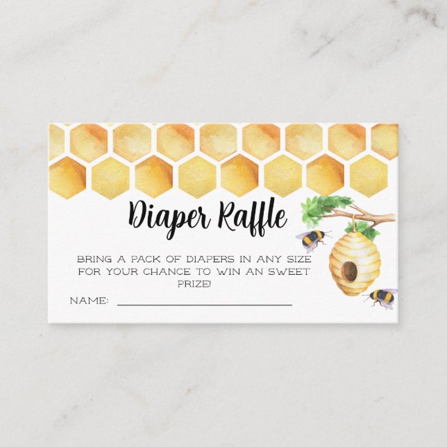 Sweet as can bee diaper raffle tickets enclosure card (Front)