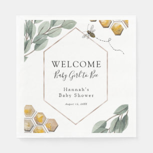 Sweet as can Bee Eucalyptus Baby Shower Napkin
