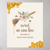 Sweet As Can Bee Floral Honey Wand Baby Shower Pos