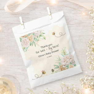 Sweet as can bee floral honeycombs bee baby shower favour bags