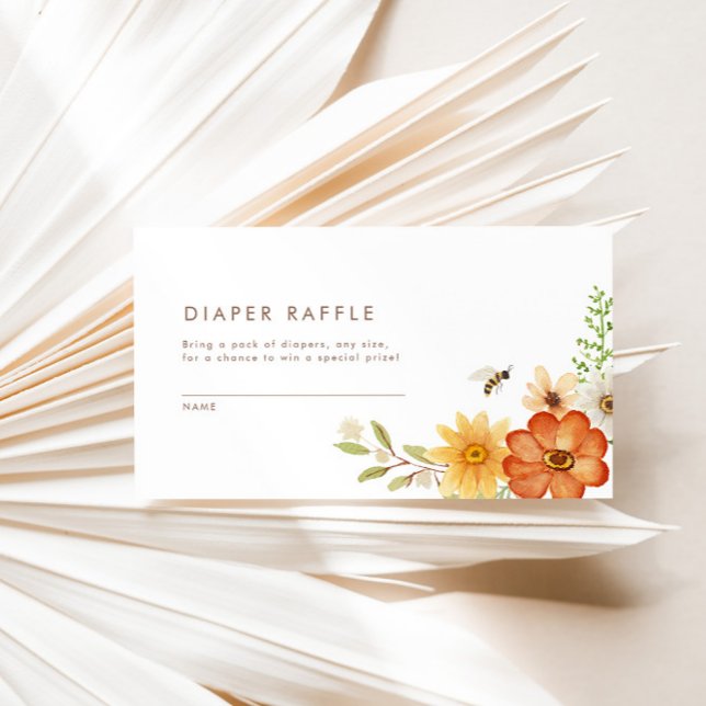 Sweet As Can Bee | Floral Spring Diaper Raffle Enclosure Card (Creator Uploaded)