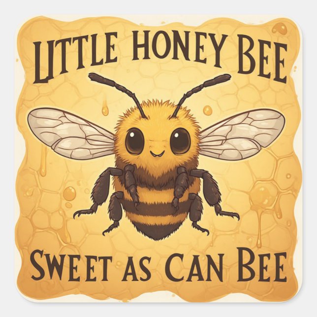 Sweet As Can Bee For Bee Lovers Square Sticker (Front)
