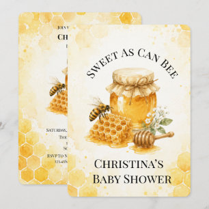 Sweet As Can Bee Gender Neutral Baby Shower Invitation