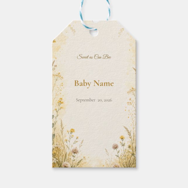 Sweet as Can Bee Gift Tag | Editable Honeybee (Front)