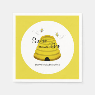 Sweet as can Bee Honey Bee Hive Baby Shower Napkin