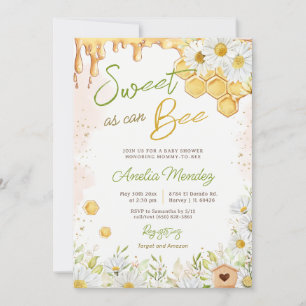 Sweet As Can Bee Honeycomb Baby Shower Sprinkle In Invitation