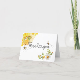 Sweet as can Bee Honeycomb Beehive Thank You Card