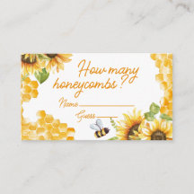 Sweet As Can Bee Honeycomb Guessing Game Card