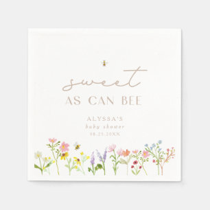 Sweet As Can Bee Modern Minimal Baby Shower Napkin