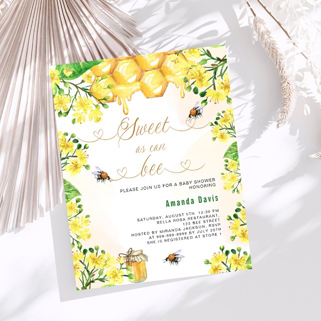 Sweet as can bee yellow florals budget Baby Shower (Creator Uploaded)