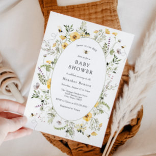 Sweet as Can Bee Yellow Flowers Baby Shower Invitation
