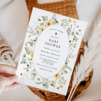 Sweet as Can Bee Yellow Flowers Baby Shower  Invitation