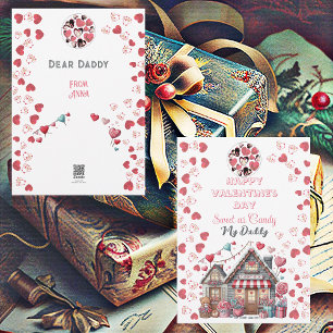 Sweet As Candy My Daddy Loving Heart Valentine Day Holiday Card