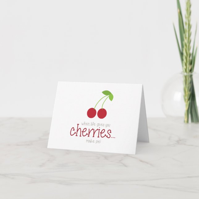 Sweet As Cherry Pie Thank You Card (Front)