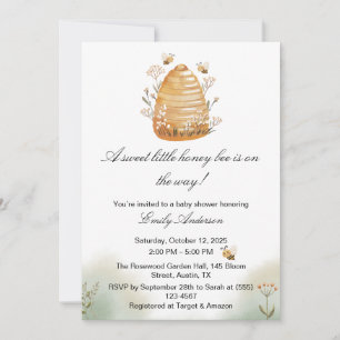 Sweet as Honey Bee Baby Shower Invitation