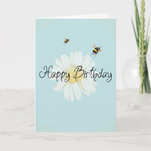 Sweet as Honey Birthday Card   Cute Bee & Daisy