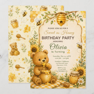 Sweet as Honey Birthday Party Invitation