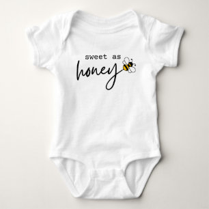 Sweet as Honey Cute Bee Minimalist Script Baby Bodysuit