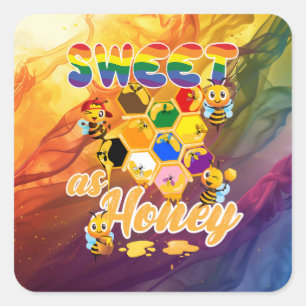 Sweet as Honey Pride Tee - LGBTQ+ Pride Month Square Sticker