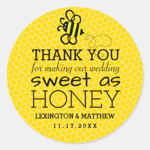 Sweet As Honey Wedding Favour  Classic Round Sticker