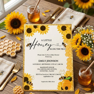 Sweet as it can bee a little honey baby shower invitation
