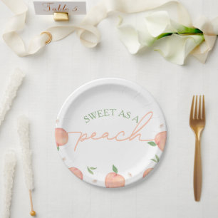 Sweet As Peach Birthday Paper Plate
