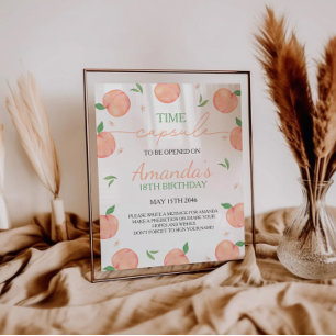 Sweet As Peach Birthday Time Capsule Sign