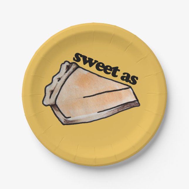 Sweet as pumpkin pie Thanksgiving dinner Paper Plate (Front)