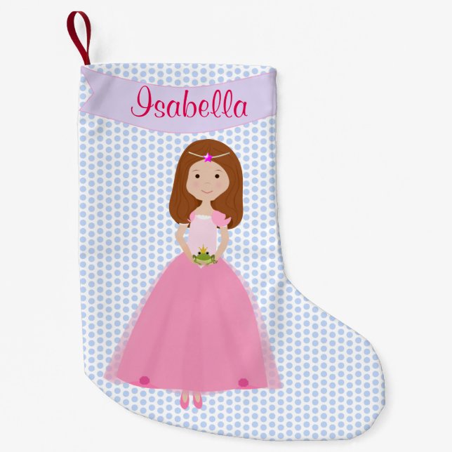 Sweet Auburn Hair Princess Personalised Stocking (Front)