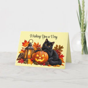 Sweet Autumn Cat Greeting Card