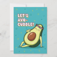 Sweet Avocado Saying Let’s Avo Cuddle Kawaii Food