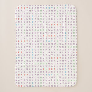Sweet Baby Alphabet ABCs Rich Warm Colours Sherpa Blanket