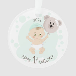 Sweet Baby and Bear Balloon Ornament