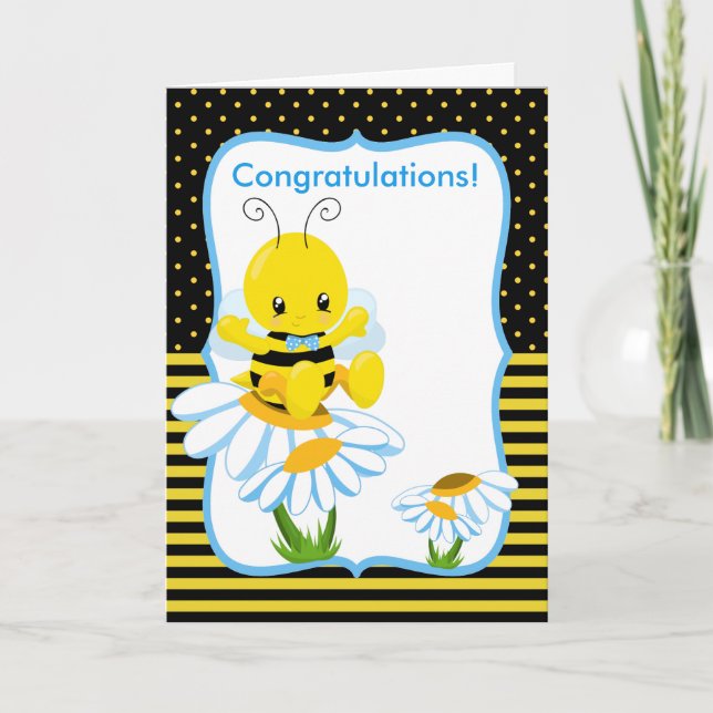 Sweet Baby Bee Boy Greeting Card (Front)