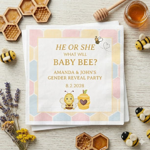 Sweet Baby Bee Gender Reveal Napkin