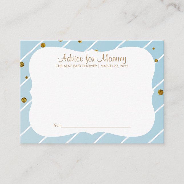 *Sweet Baby Blue and Gold Confetti - Advice (Front)