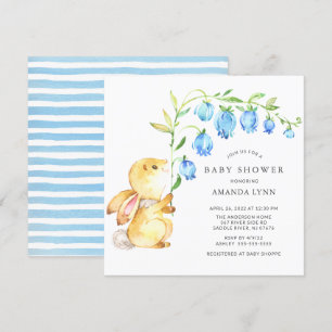 Sweet Baby Boy Bunny Baby Shower Invitation