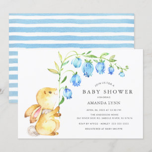 Sweet Baby Boy Bunny Baby Shower Invitation