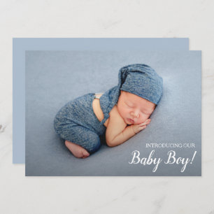 Sweet Baby Boy Photo Birth Announcements
