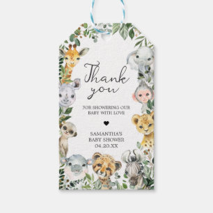 Sweet Baby Boy Safari Baby Shower Favour Tags