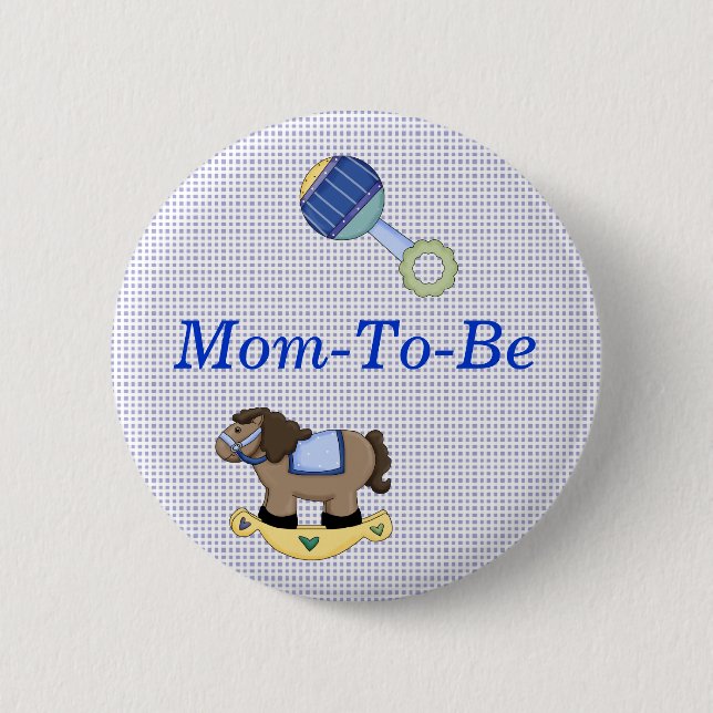 Sweet Baby Boy Shower Mummy Pin Button (Front)